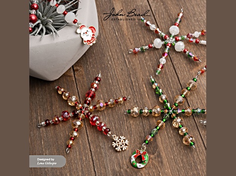 8-Piece Sweet & Petite Holiday Santa Small Gold Tone Enamel Charms
