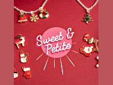 8-Piece Sweet & Petite Holiday Santa Small Gold Tone Enamel Charms