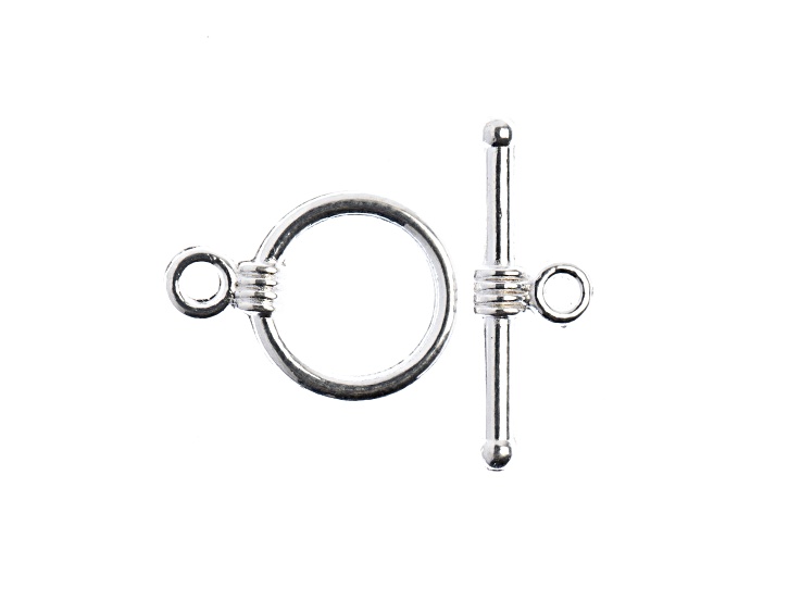 John Bead Must Have Findings 11mm Pewter Tone Zinc Alloy Toggle Clasps 9 Pieces