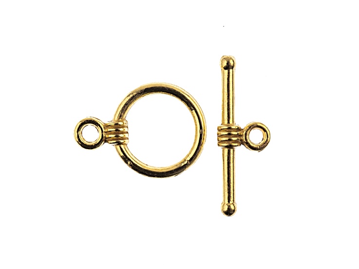 John Bead Must Have Findings 11mm Gold Tone Zinc Alloy Toggle Clasps 9 Pieces