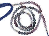Ombre Blue Spinel 3.5mm Faceted Rounds Bead Strand, 13" strand length