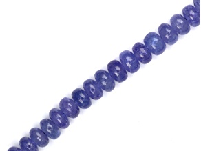 Blue Tanzanite 5mm - 6mm Smooth Rondelles Bead Strand, 16" strand length