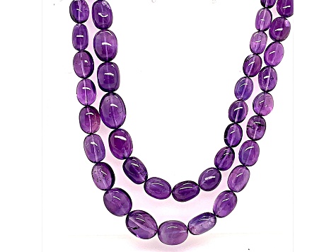 Amethyst Tumbled Beads 7x8-12x16mm Bead Double Strand