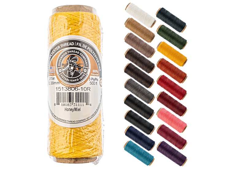 Gudebrod 0.38mm Honey Color 3ply Waxed Beading Thread 500ft