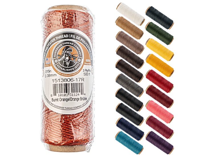 Burnt Thread Gudebrod 0.38mm Burnt Orange 3ply Waxed Beading Thread 500ft - 11VTYP | JTV