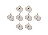 8-Piece Sweet & Petite Halloween Ghost Small Gold Tone Enamel Charms