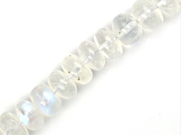 Picture of AA Blue Rainbow Moonstone 6mm - 7mm Smooth Rondelles Bead Strand, 16" strand length