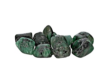 Picture of Bahia Brazilian Emerald in Matrix Focal Bead Free-Form Nugget Set of 9
