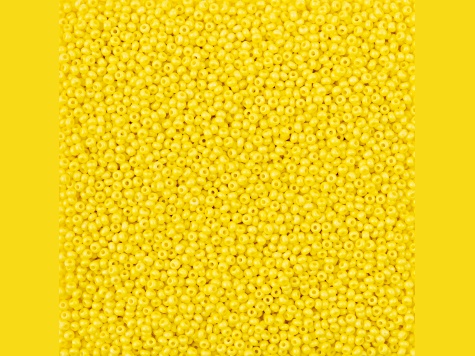 John Bead Czech Glass 11/0 Seed Beads Terra Intensive Matte Yellow 23 Gram Vial