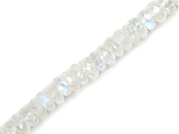 Picture of AA Blue Rainbow Moonstone 5mm Faceted Rondelles Bead Strand, 14" strand length