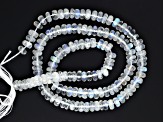 AA Blue Rainbow Moonstone 5mm Faceted Rondelles Bead Strand, 14" strand length