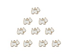 10-Piece Sweet & Petite White Scottie Dog Small Gold Tone Enamel Charms