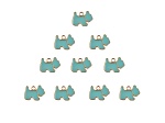 10-Piece Sweet & Petite Light Blue Scottie Small Dog Gold Tone Enamel Charms