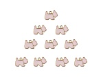 10-Piece Sweet & Petite Pink Scottie Dog Small Gold Tone Enamel Charms