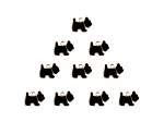 10-Piece Sweet & Petite Black Scottie Dog Small Gold Tone Enamel Charms