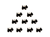 10-Piece Sweet & Petite Black Scottie Dog Small Gold Tone Enamel Charms