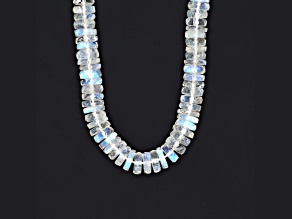 AA Blue Rainbow Moonstone 6mm Faceted Tires Bead Strand