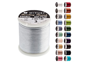 Miyuki Size B Silver Nylon Beading Thread 50m