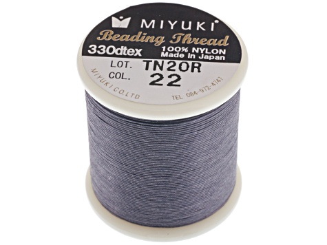 Miyuki Size B Grey Slate Nylon Beading Thread 50m