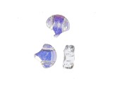 John Bead 7.5mm Crystal AB Color Czech Glass Ginkgo Leaf Beads 50 Grams