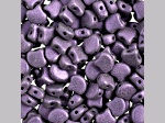 John Bead 7.5mm Metallic Suede Purple Color Czech Glass Ginkgo Leaf Beads 50 Grams