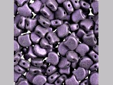 John Bead 7.5mm Metallic Suede Purple Color Czech Glass Ginkgo Leaf Beads 50 Grams