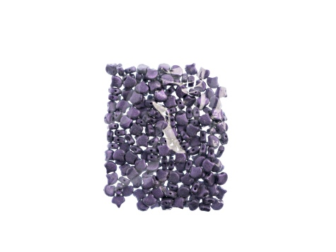 John Bead 7.5mm Metallic Suede Purple Color Czech Glass Ginkgo Leaf Beads 50 Grams