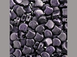 John Bead 7.5mm Metallic Suede Dark Purple Color Czech Glass Ginkgo Leaf Beads 50 Grams