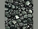 John Bead 7.5mm Metallic Suede Dark Forest Color Czech Glass Ginkgo Leaf Beads 50 Grams