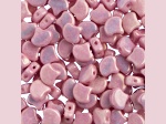 John Bead 7.5mm White Metallic Pink Color Czech Glass Ginkgo Leaf Beads 50 Grams