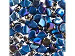 John Bead 7.5mm Jet Azuro Color Czech Glass Ginkgo Leaf Beads 50 Grams