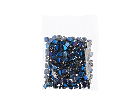 John Bead 7.5mm Jet Azuro Color Czech Glass Ginkgo Leaf Beads 50 Grams