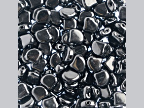 John Bead 7.5mm Jet Color Czech Glass Ginkgo Leaf Beads 50 Grams