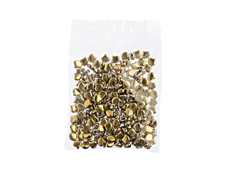 John Bead 7.5mm Polished Brass Color Czech Glass Ginkgo Leaf Beads 50 Grams