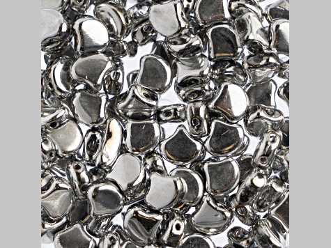 John Bead 7.5mm Silver Color Czech Glass Ginkgo Leaf Beads 50 Grams