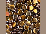 John Bead 7.5mm Double Sided Apollo Gold Color Czech Glass Ginkgo Leaf Beads 50 Grams