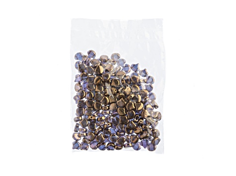 John Bead 7.5mm Crystal Bronze Color Czech Glass Ginkgo Leaf Beads 50 Grams
