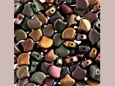 John Bead 7.5mm Metallic Bronze Matte Iris Color Czech Glass Ginkgo Leaf Beads 50 Grams