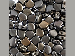 John Bead 7.5mm Metallic Leather Matte Color Czech Glass Ginkgo Leaf Beads 50 Grams