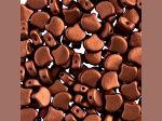 John Bead 7.5mm Metallic Dark Copper Matte Color Czech Glass Ginkgo Leaf Beads 50 Grams