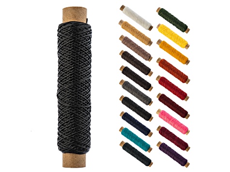 Gudebrod 0.38mm Black 3ply Waxed Beading Thread Bobbin 75ft