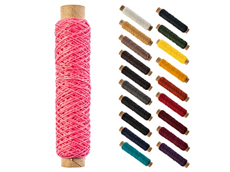 Gudebrod 0.38mm Pink 3ply Waxed Beading Thread Bobbin 75ft