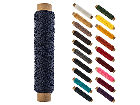 Gudebrod 0.38mm Blue 3ply Waxed Beading Thread Bobbin 75ft