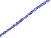 Blue Tanzanite 3mm - 4mm Hand Faceted Rondelles Bead Strand, 16" strand length