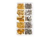 10 Slots Silver & Gold Jewelry Findings Kit Assortment Box, 320 pcs