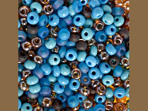 Czech Glass 6/0 Seed Beads Turquoise Color Mix 23 Gram Vial