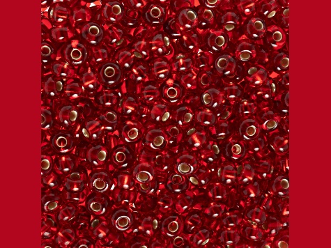 Czech Glass 6/0 Seed Beads Silver Lined Ruby Color 23 Gram Vial