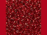 Czech Glass 6/0 Seed Beads Silver Lined Ruby Color 23 Gram Vial