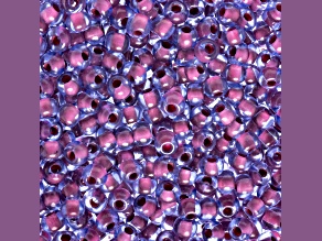 Czech Glass 6/0 Seed Beads Purple Lined Aqua 23 Gram Vial