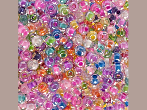 Czech Glass 6/0 Seed Beads Color Lined Mix 23 Gram Vial